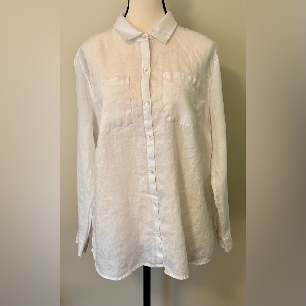 Linen Charter Club Classic White Shirt. Size PXL. Cute!